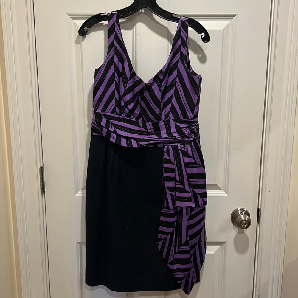 Milly Marcela Silk Combo Dress in Hydrangea